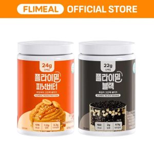 Flimeal Crunchy Protein Powder Bulk Duo (22.22ox x 2), Low Sugar & Keto-Friendly, High in American-Made Protein, Easily Digestible Preworkout Meal Replacement Drink