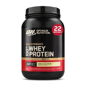 Optimum Nutrition, Gold Standard 100% Whey Protein Powder, Vanilla Ice Cream, 22 Servings