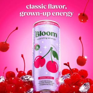 Shirley Temple - Bloom Sparkling Energy Drink - Natural Caffeine, Zero Sugar, 180mg Caffeine - Antioxidant-Rich with Green Coffee Bean, Green Tea Extract, Prebiotics, 12oz 12 Pack