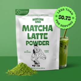 MatchaDNA Matcha Latte - Sweet Matcha Latte Powder with Milk, No Sugar Added - Green Tea Lattes Mix for Hot or Iced Drinks - Organic Macha Tea, Antioxidant Rich, Smooth Energy Boost (17.6 oz Pouch)
