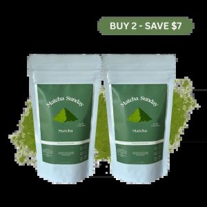 Matcha Sunday Ceremonial Grade Matcha Powder (50g) - Pack of 2 - Traditional Green Tea, Smooth, Vibrant, Savory, Stone Grind