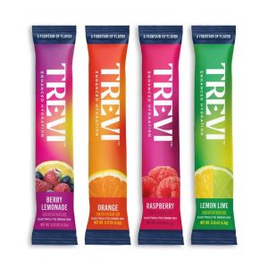 Trevi Sugar Free Electrolyte Drink Mix - Original Variety Pack (Berry Lemonade, Orange, Raspberry & Lemon Lime) | 28 or 8 Stick Packs | 0g Sugar, Non-GMO, with 7 Vitamins & Minerals, 6 Electrolytes, Energy Hydration Drink Mix, Made in USA