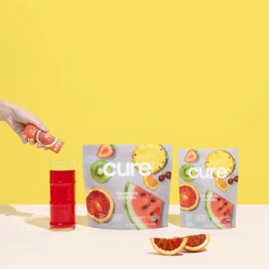 Cure Hydration | Electrolyte Drink Mix No Added Sugar | Dehydration Relief Powder Made with Coconut Water | Non-GMO | Vegan | Plant-Based Drink Packets | 8 & 28 Count Packets