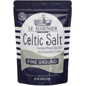 Le Marinier Celtic Salt Fine Ground 8.81oz, Mineral-Rich, Unrefined Sea Salt, 100% Natural, Hand Harvested,Electrolyte, Low Sodium